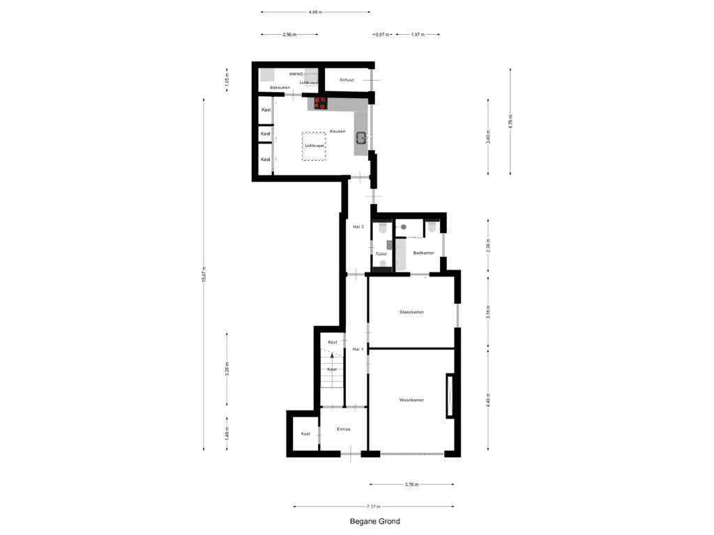 Bekijk plattegrond van Begane Grond van Lange Kerkstraat 27