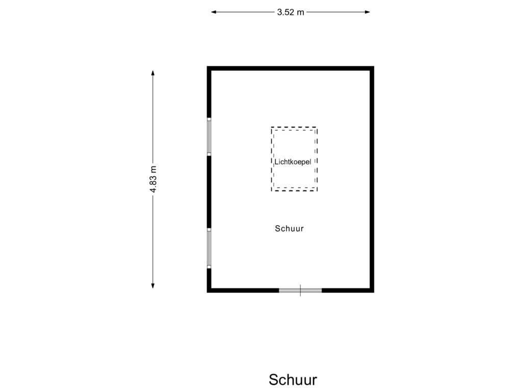 Bekijk plattegrond van Berging van Lange Kerkstraat 27