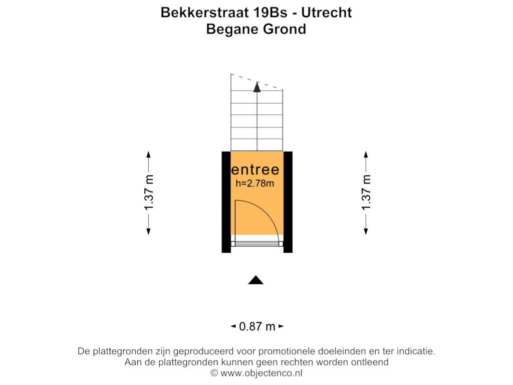 Bekijk plattegrond van BEGANE GROND van Bekkerstraat 19-BS