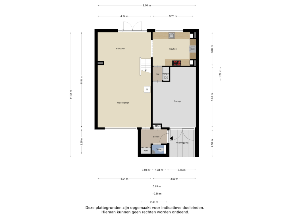 View floorplan of Begane Grond of Wijnruit 13