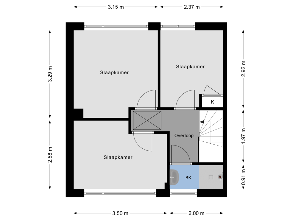 View floorplan of 1e Verdieping of Gareelstraat 5