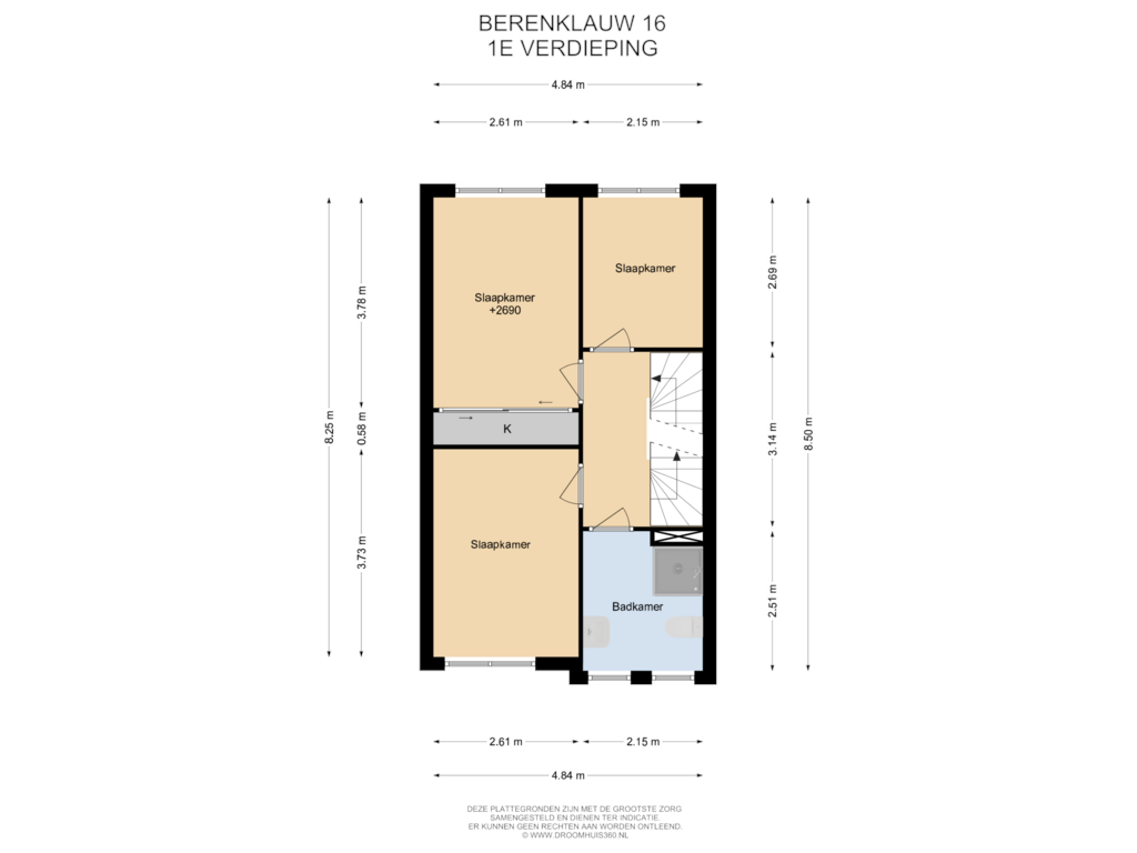 View floorplan of 1E Verdieping of Berenklauw 16