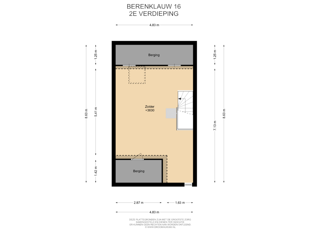 View floorplan of 2E Verdieping of Berenklauw 16