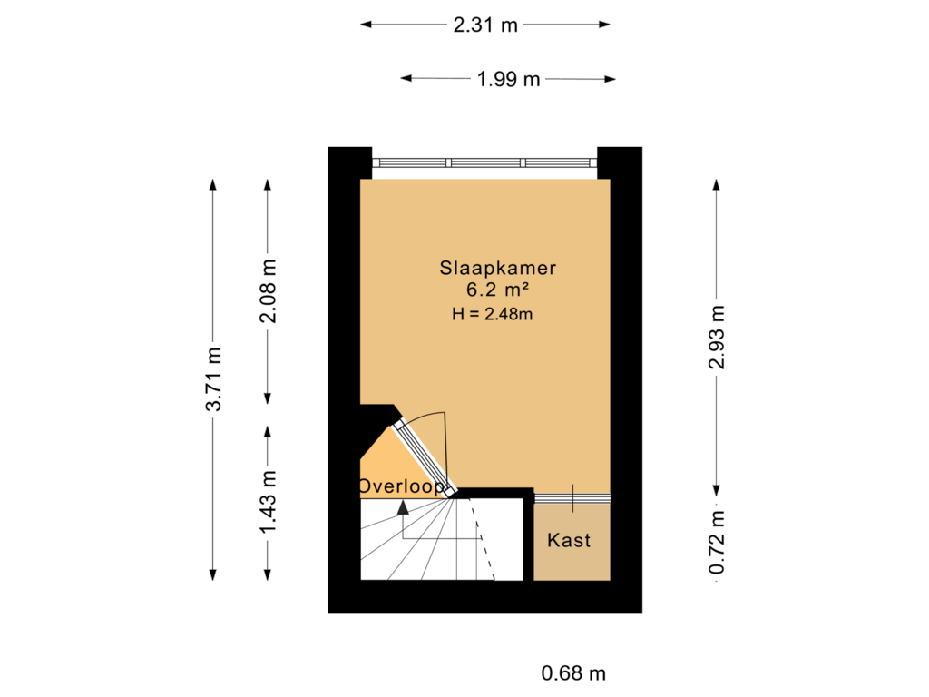 View floorplan of Tweede verdieping of IJsselstraat 73