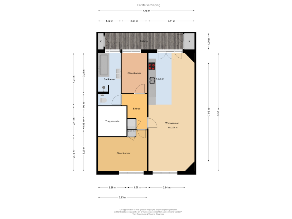 Bekijk plattegrond van Eerste verdieping van Chasséstraat 75-1