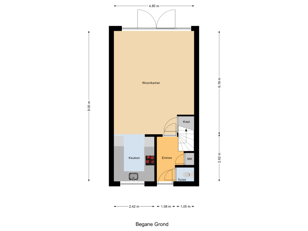 Bekijk plattegrond van Begane Grond van Bakema-erf 304