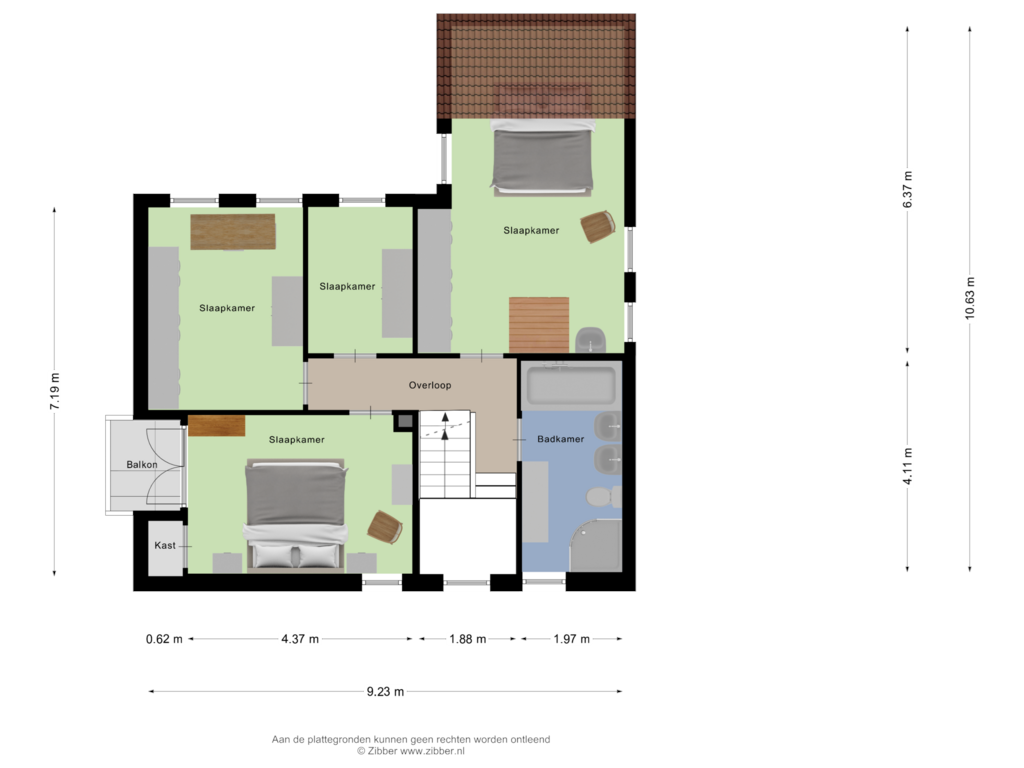 Bekijk plattegrond van Eerste Verdieping van 't Hof 18