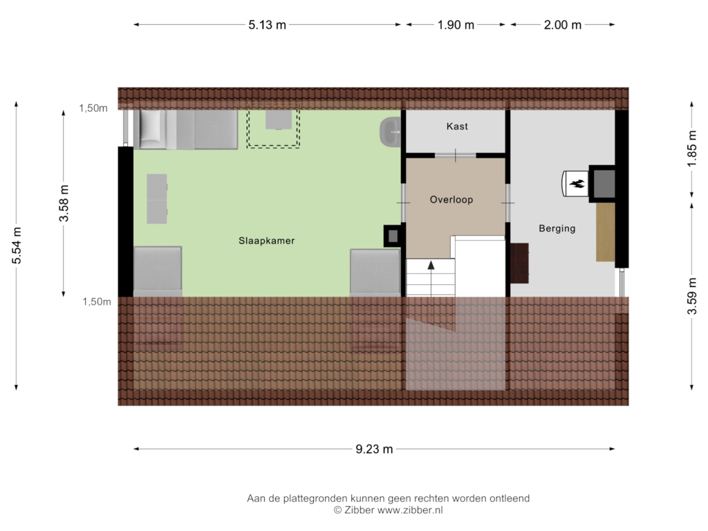 Bekijk plattegrond van Tweede Verdieping van 't Hof 18