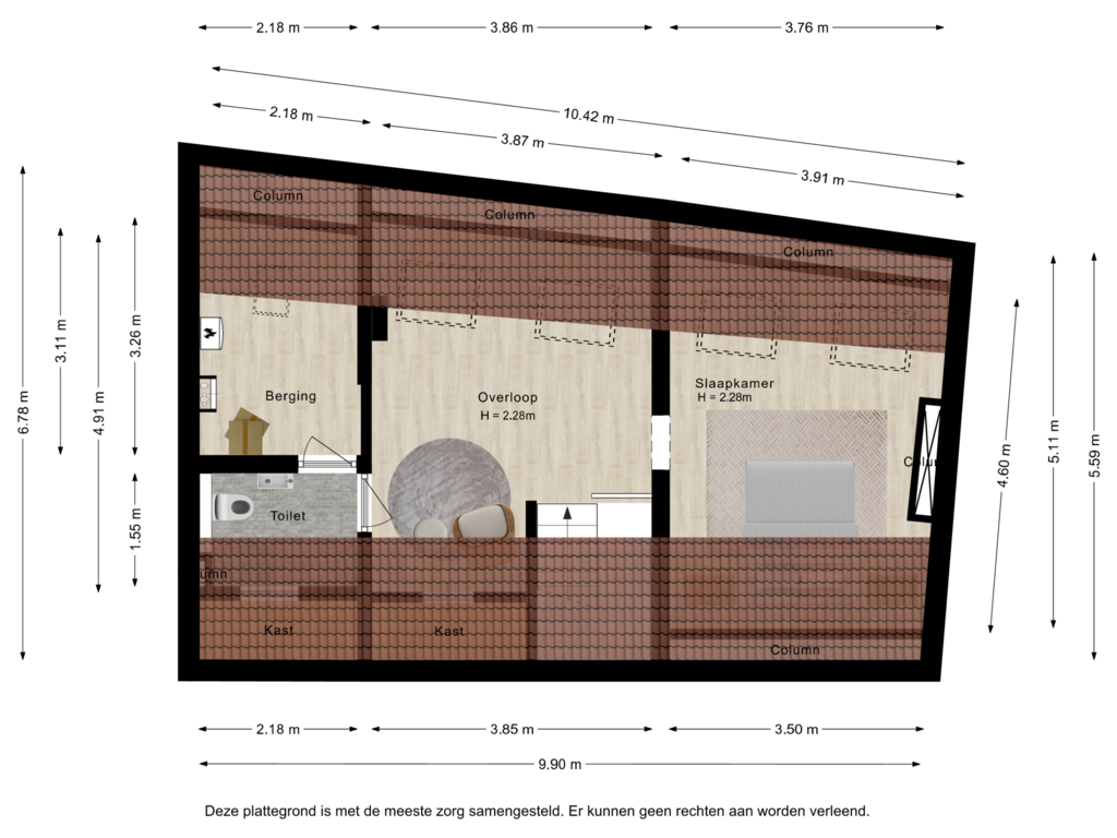 Bekijk plattegrond van Eerste verdieping van Langestraat 23-B