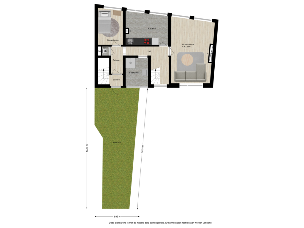 Bekijk plattegrond van Situatie van Langestraat 23-B