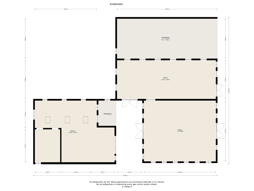 Bekijk plattegrond van Bijgebouwen van Rooijsestraat 89