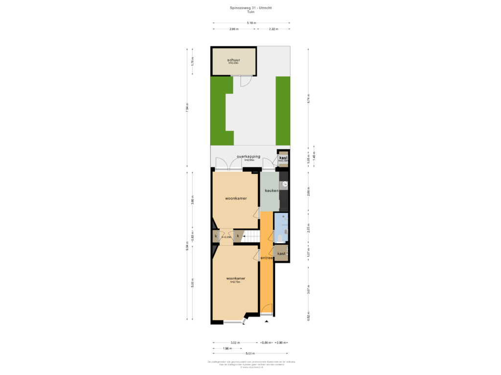 View floorplan of TUIN of Spinozaweg 31