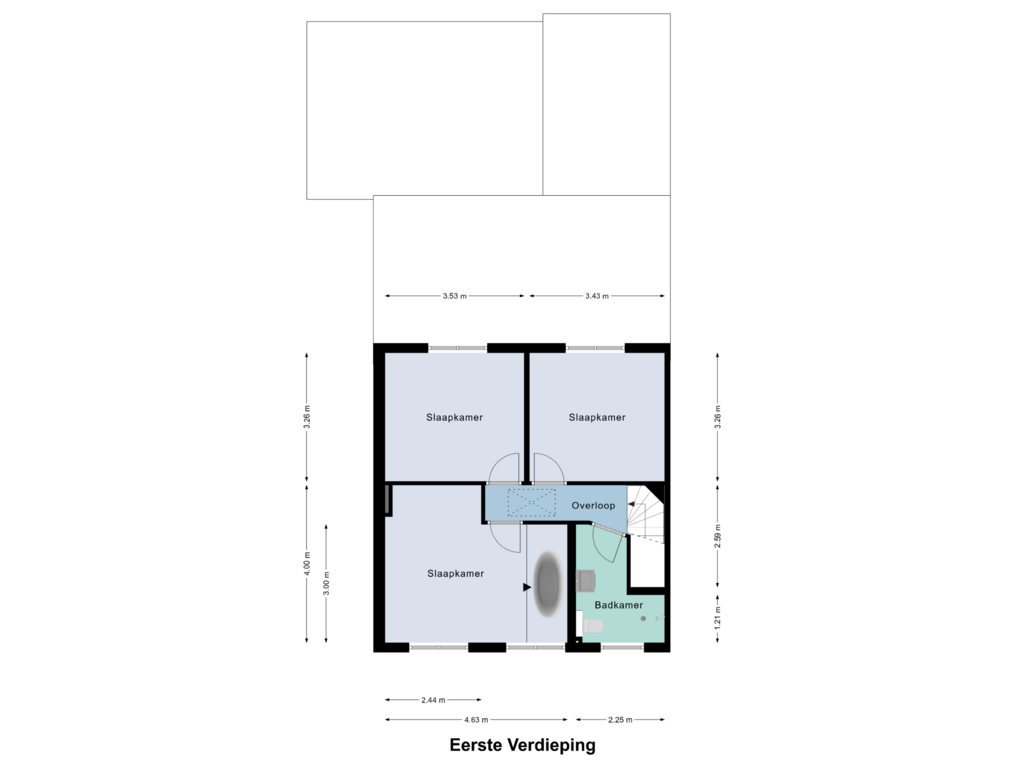 View floorplan of Eerste Verdieping of Seringenstraat 60