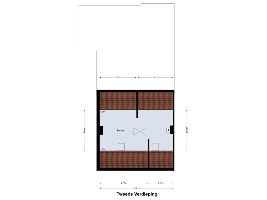 View floorplan of Tweede Verdieping of Seringenstraat 60