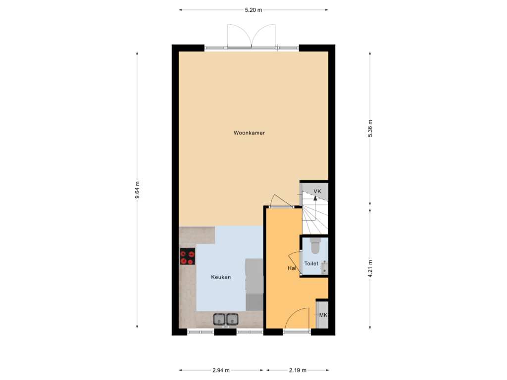 View floorplan of Begane grond of Mien Ruysstraat 35