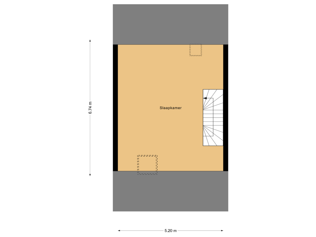 View floorplan of 2e verdieping of Mien Ruysstraat 35