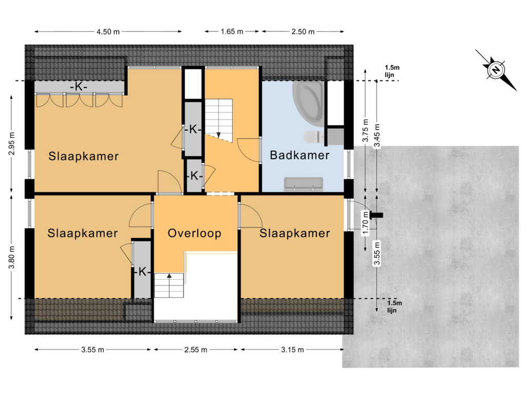 Bekijk plattegrond van 1e Verdieping van Wiesterwei 4