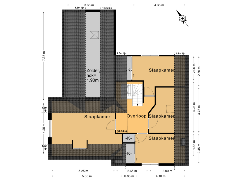 Bekijk plattegrond van 1e Verdieping van Stasjonswei 15