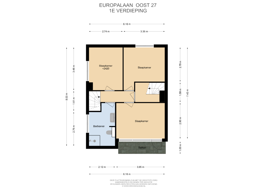 Bekijk plattegrond van 1E Verdieping van Europalaan-Oost 27