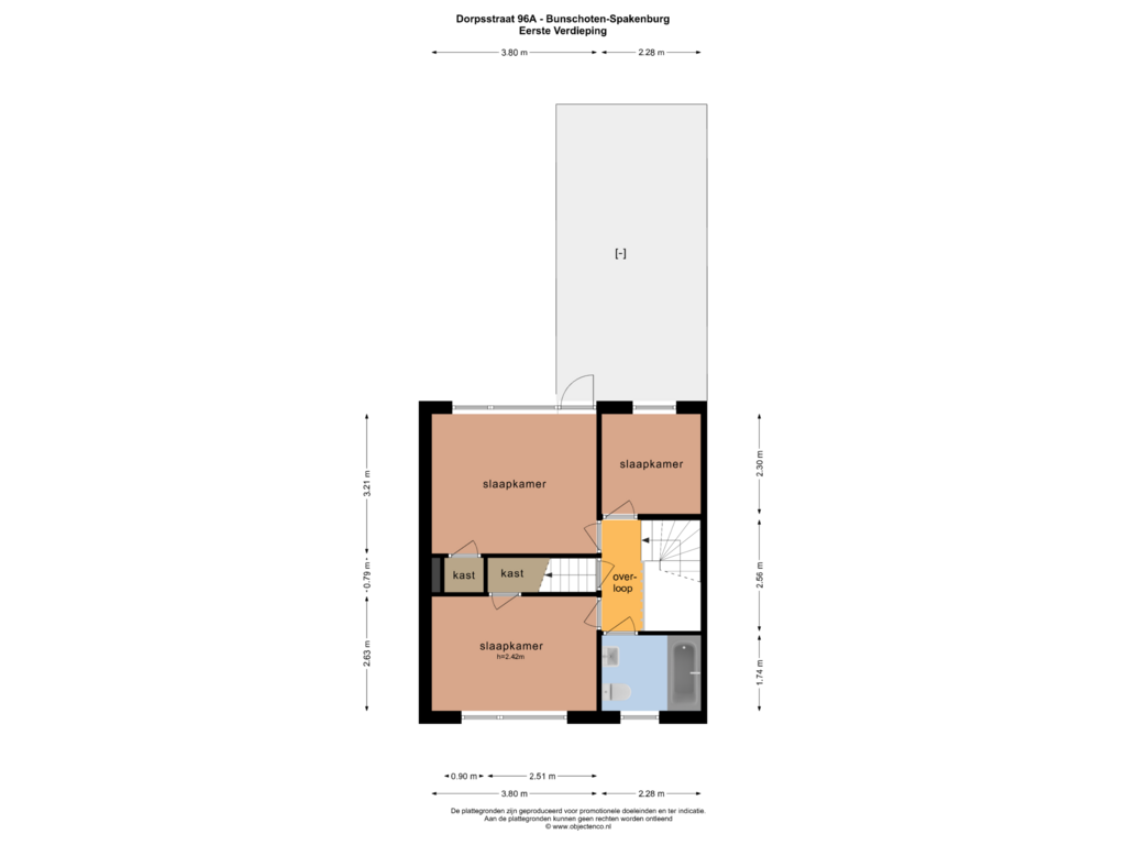 View floorplan of EERSTE VERDIEPING of Dorpsstraat 96-A