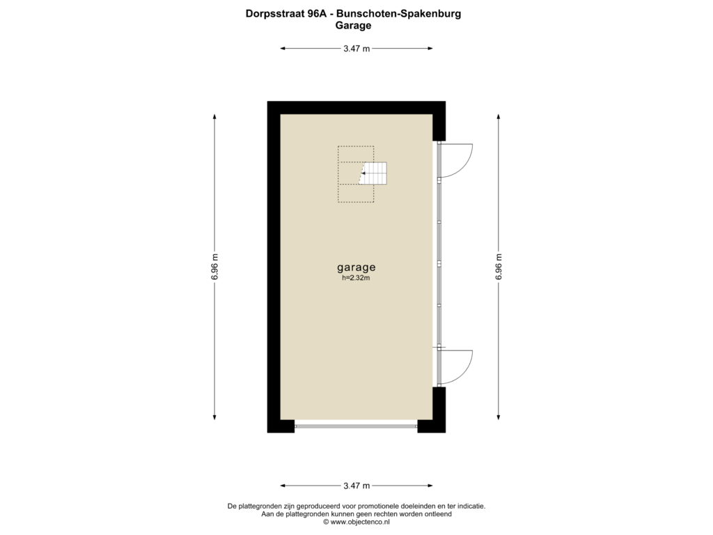 View floorplan of GARAGE of Dorpsstraat 96-A