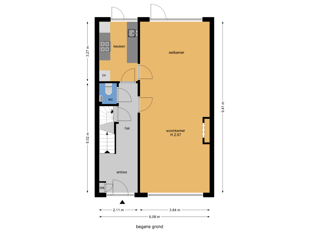 Bekijk plattegrond van begane grond van Storm van 's-Gravesandeweg 96