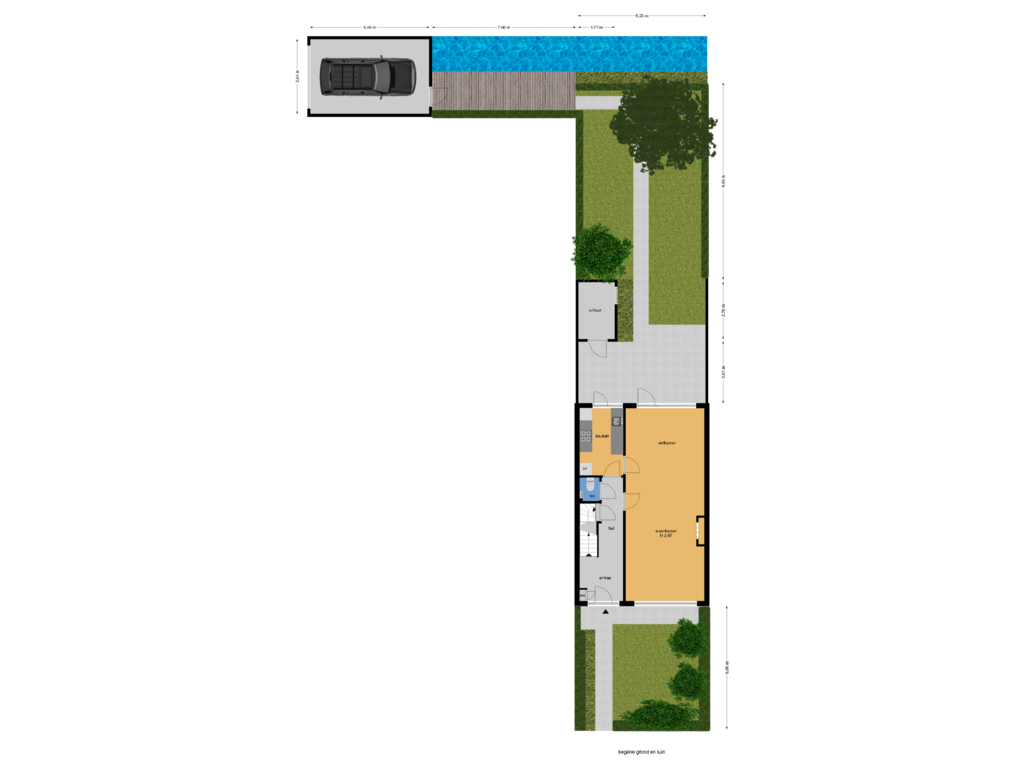 Bekijk plattegrond van begane grond en tuin van Storm van 's-Gravesandeweg 96