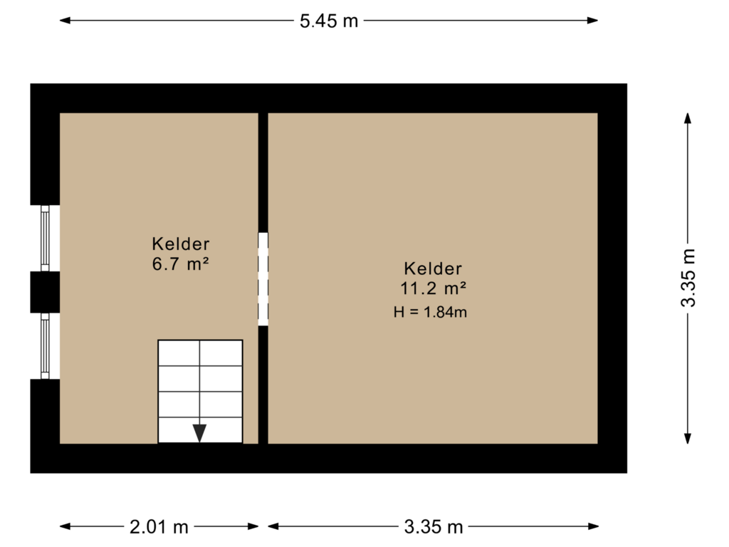 Bekijk plattegrond van Kelder  van Stationsstraat 6