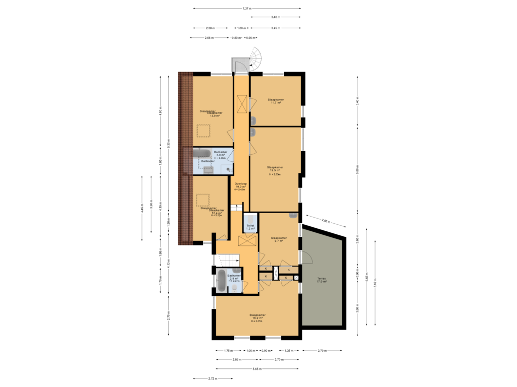 Bekijk plattegrond van 1e verdieping van Stationsstraat 6