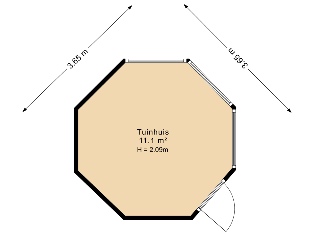 Bekijk plattegrond van Tuinhuis van Stationsstraat 6