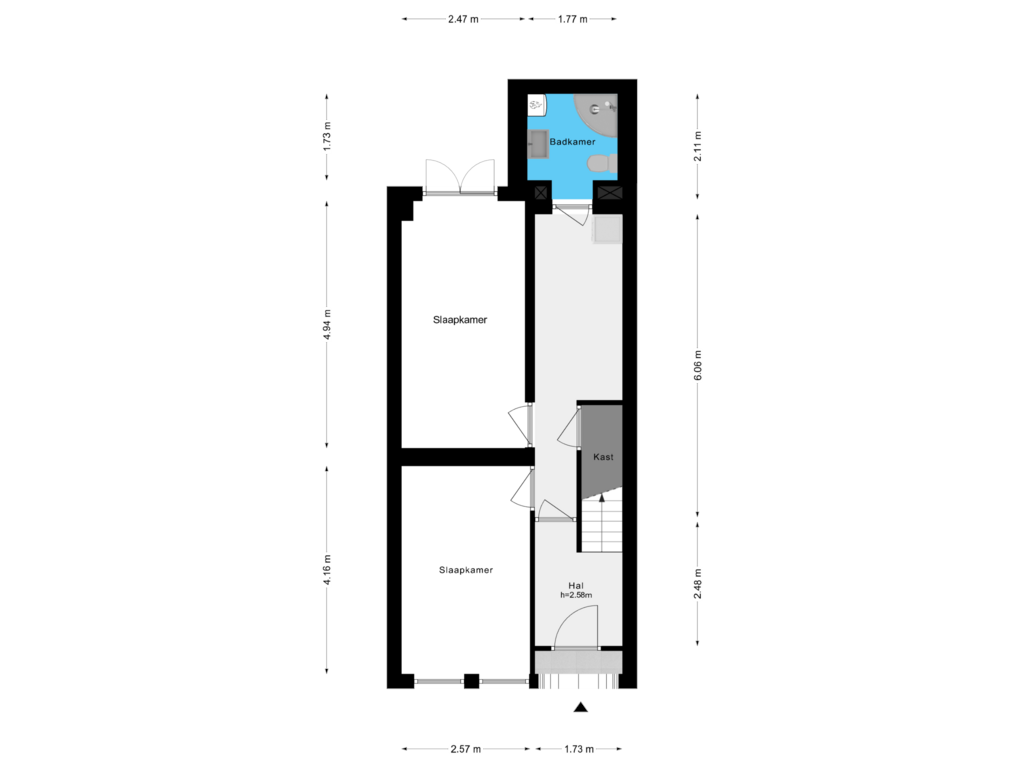 View floorplan of Begane Grond of Laing's Nekstraat 61-H