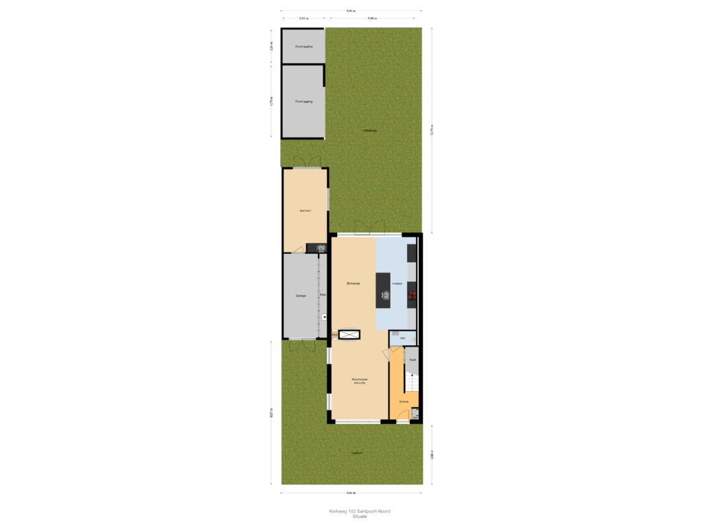 Bekijk plattegrond van Situate van Kerkweg 103