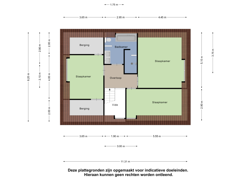 Bekijk plattegrond van Verdieping Woning van Idzardaweg 57-B