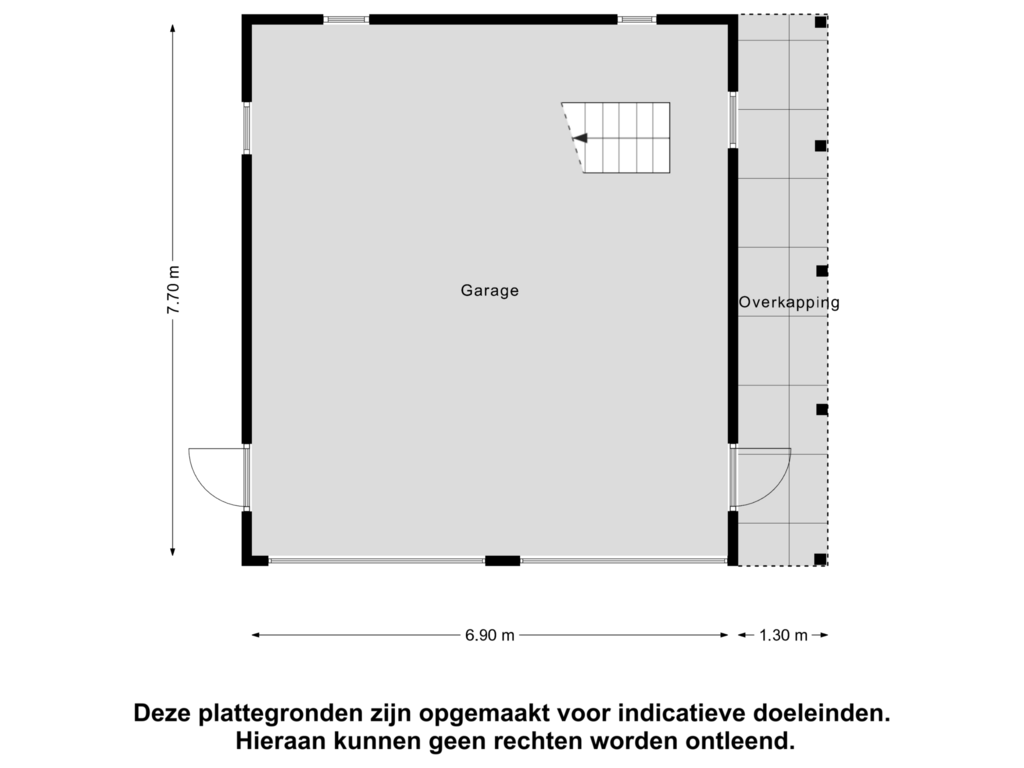 Bekijk plattegrond van Begane grond Stenen Garage van Idzardaweg 57-B