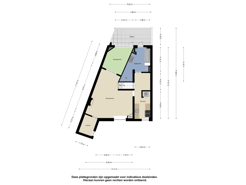 View floorplan of Woonetage of Rubensplein 16-B2