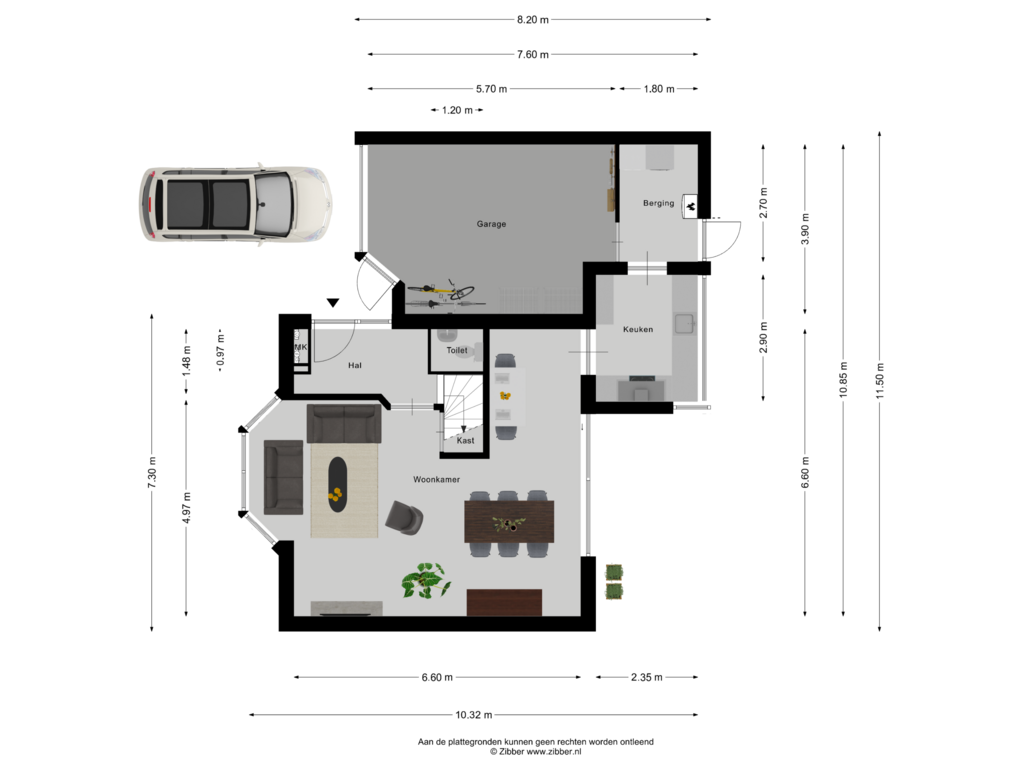 Bekijk plattegrond van Begane Grond van Tungeler Dorpsstraat 68-D