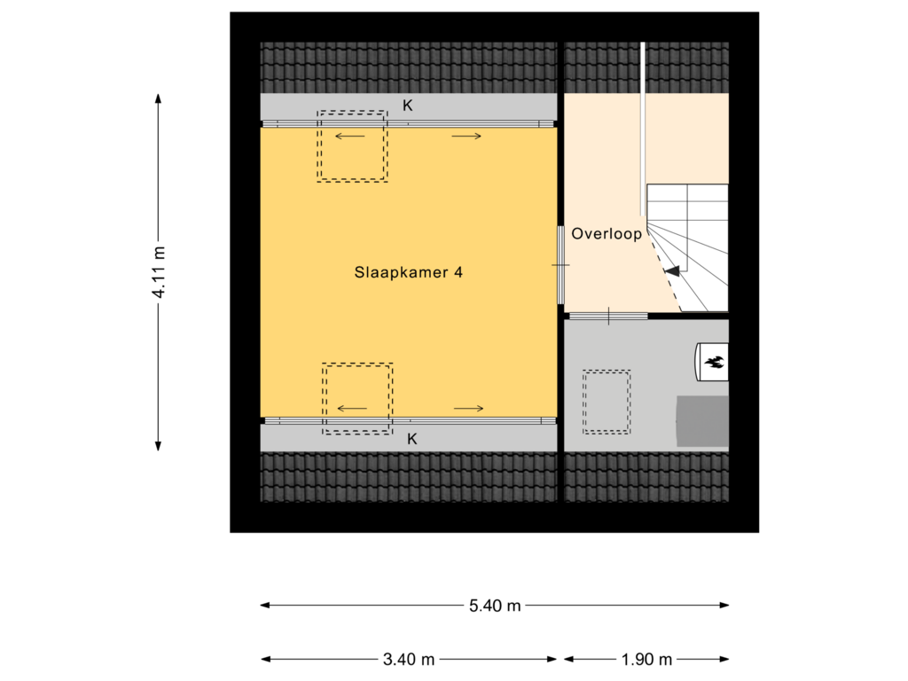 Bekijk plattegrond van 2e Verdieping van Erve Medenboer 12