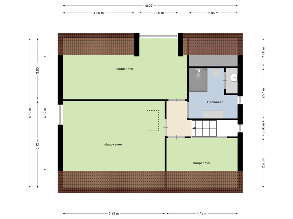 Bekijk plattegrond van Eerste verdieping van Kerkstraat 6-B