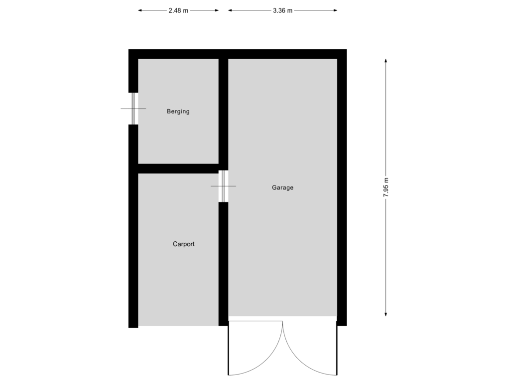 Bekijk plattegrond van Garage van Kerkstraat 6-B