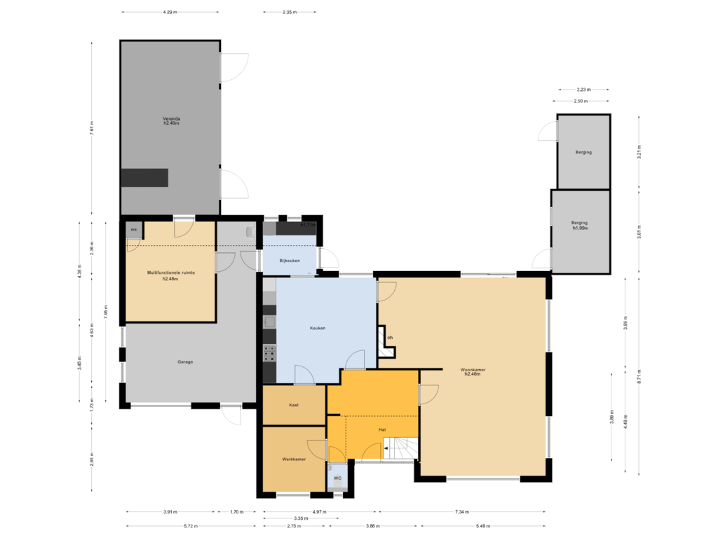 View floorplan of Begane grond of Kruisbergseweg 108