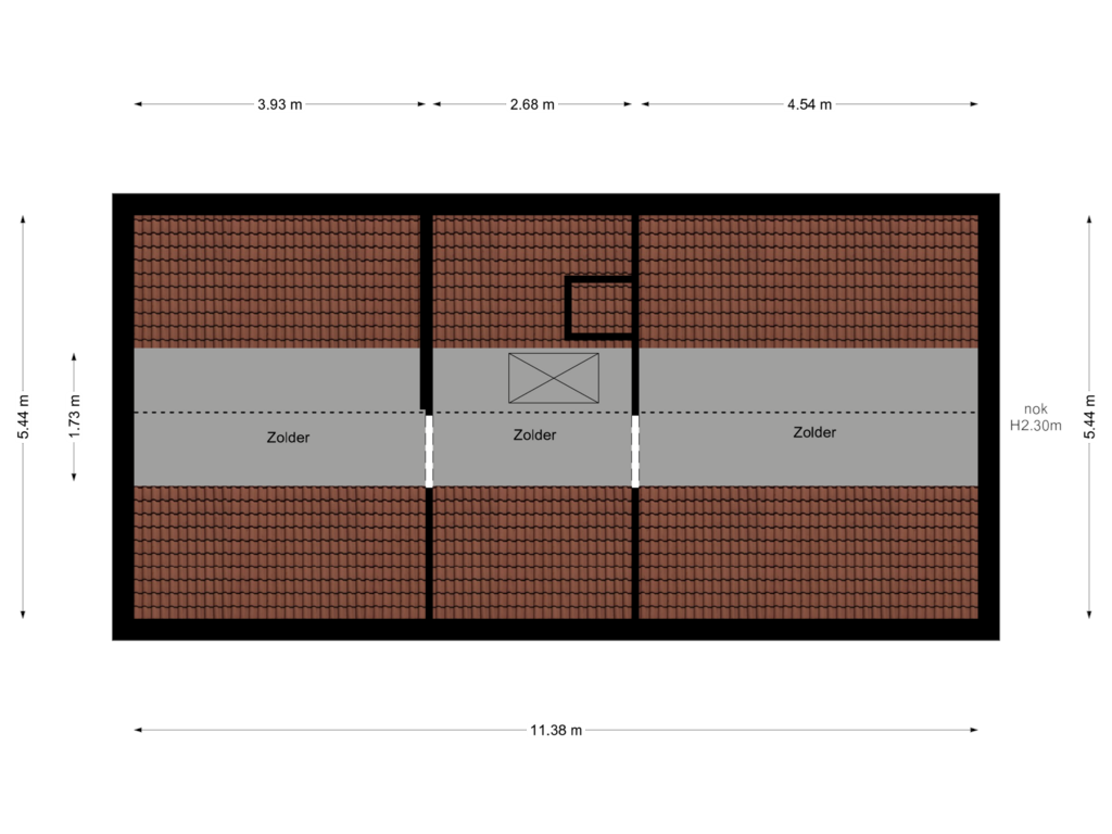 View floorplan of Zolder of Kruisbergseweg 108