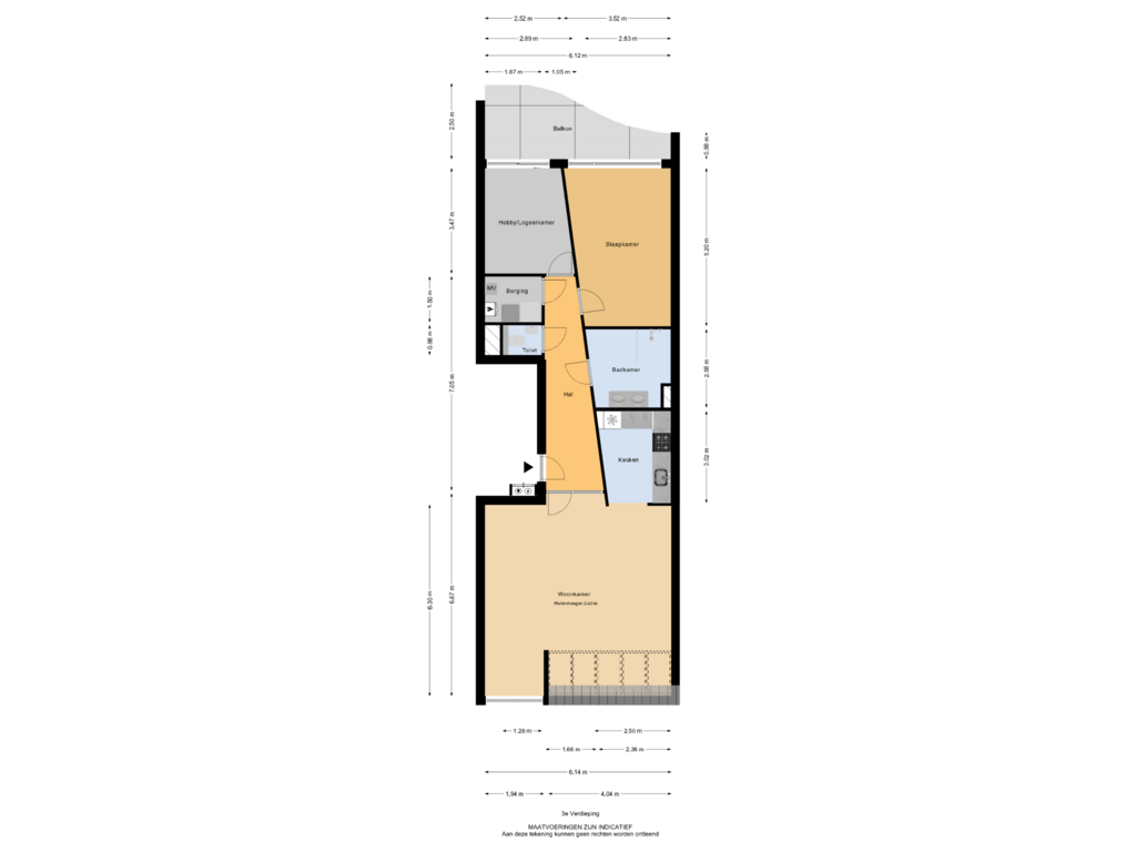 Bekijk plattegrond van 2e Verdieping van Singel 296-C8