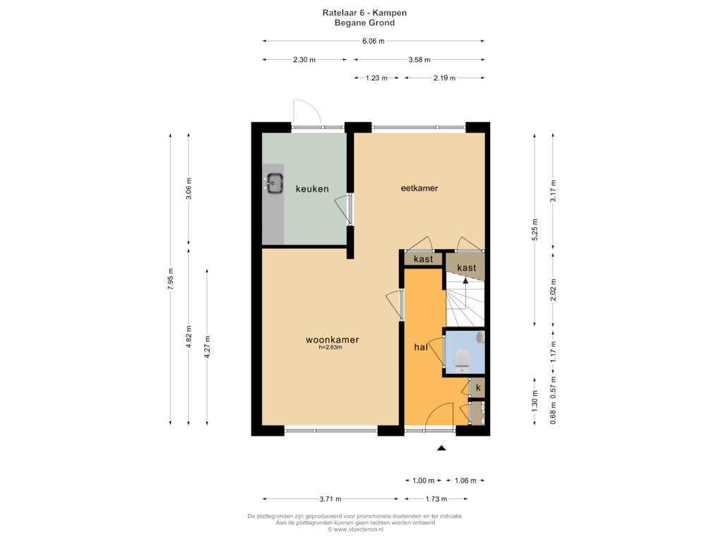 Bekijk plattegrond van BEGANE GROND van Ratelaar 6