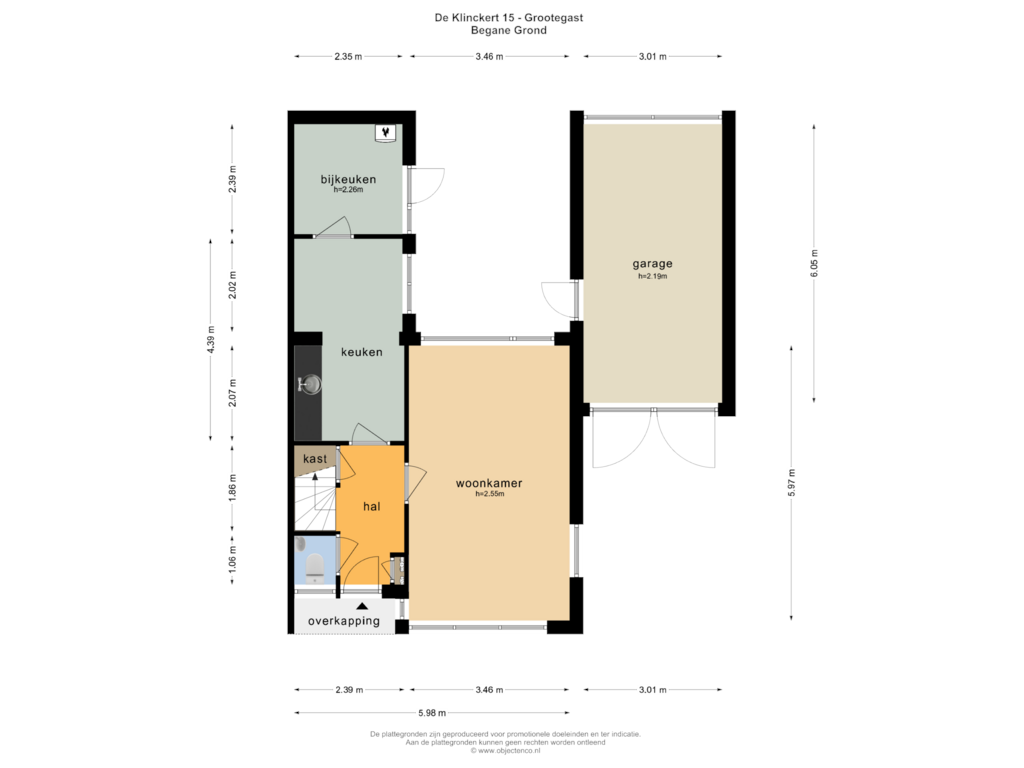 View floorplan of BEGANE GROND of De Klinckert 15