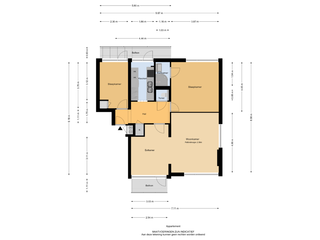 Bekijk plattegrond van Appartement van Thorbeckeweg 329