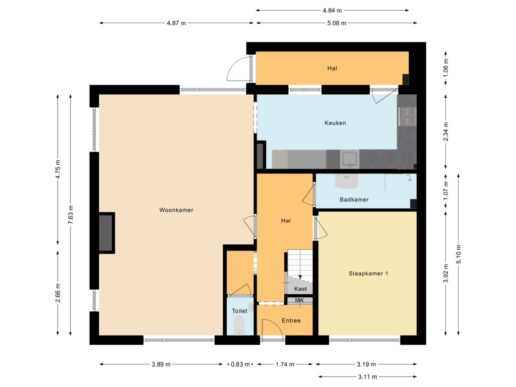 View floorplan of Begane grond of Plein 1945 8