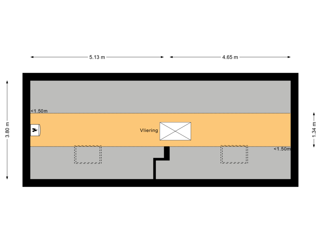 View floorplan of Vliering of Plein 1945 8