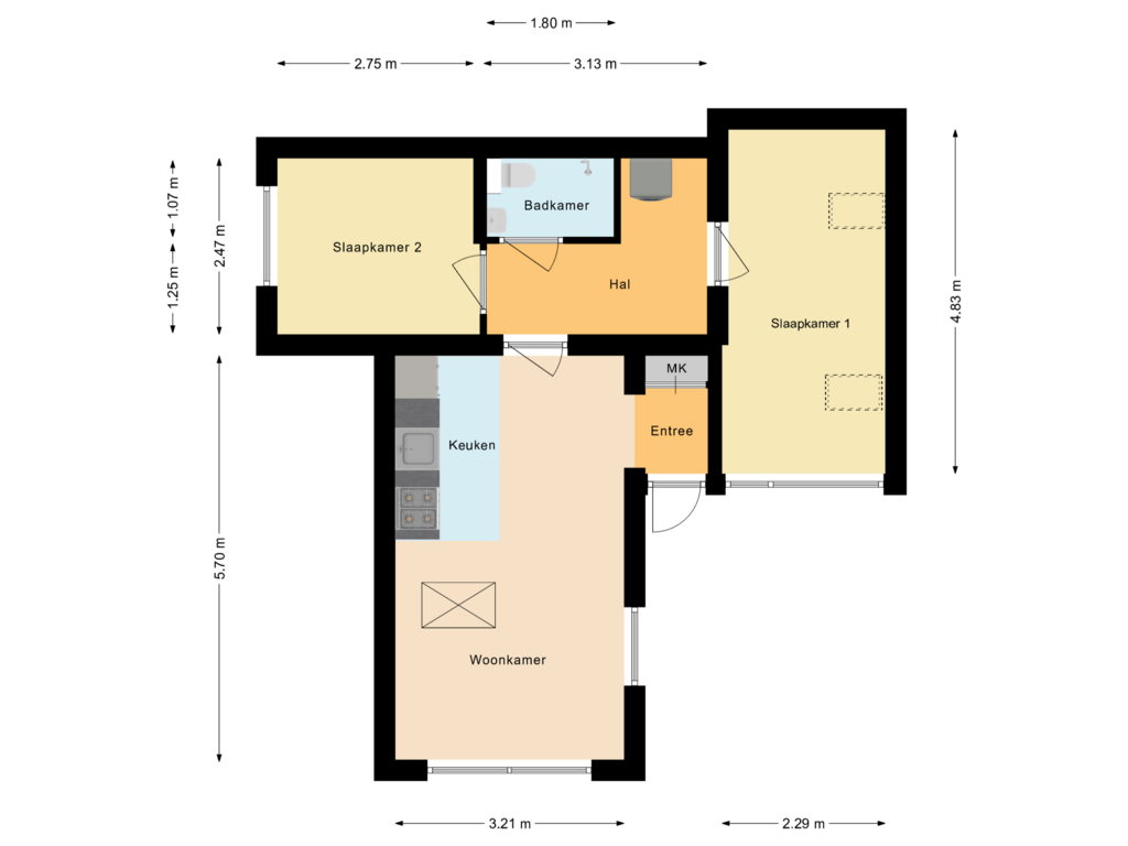 View floorplan of Recreatiewoning of Plein 1945 8