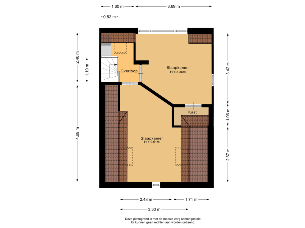 View floorplan of Tweede verdieping of Matissehof 64