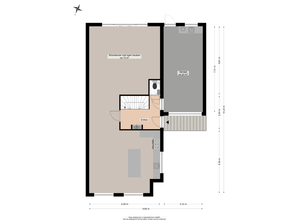 Bekijk plattegrond van Begane grond van Oldenborg 9